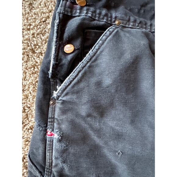 Vintage Carhartt Faded Navy Blue Bloody Guts Insulated 40x34 Distressed Overalls - Picture 5 of 9